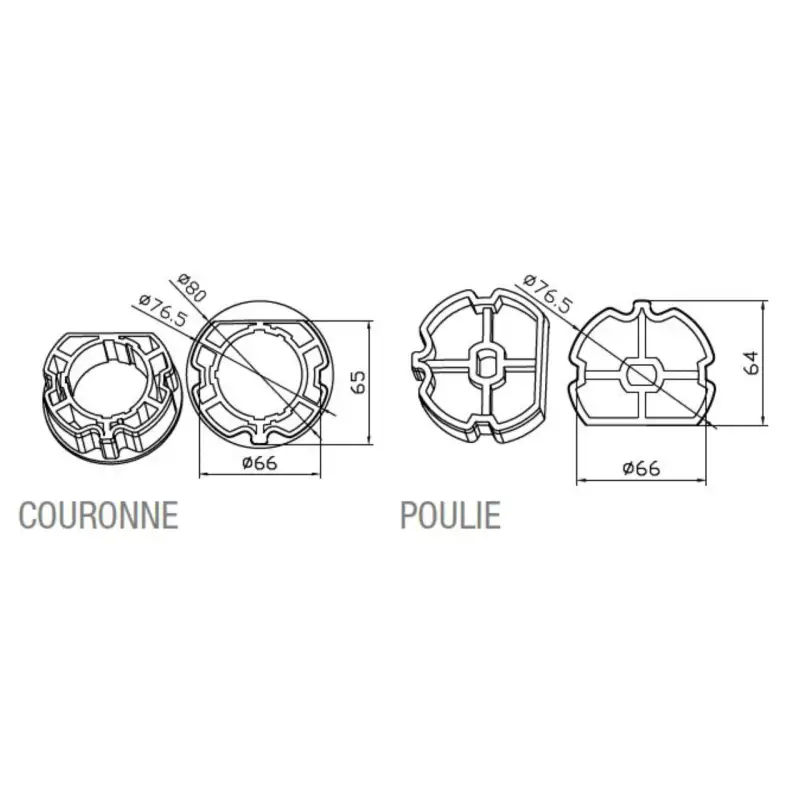 Acc. Divers Mécanique Adaptateur rond Z.F. 80 x 1mm (YK5123)