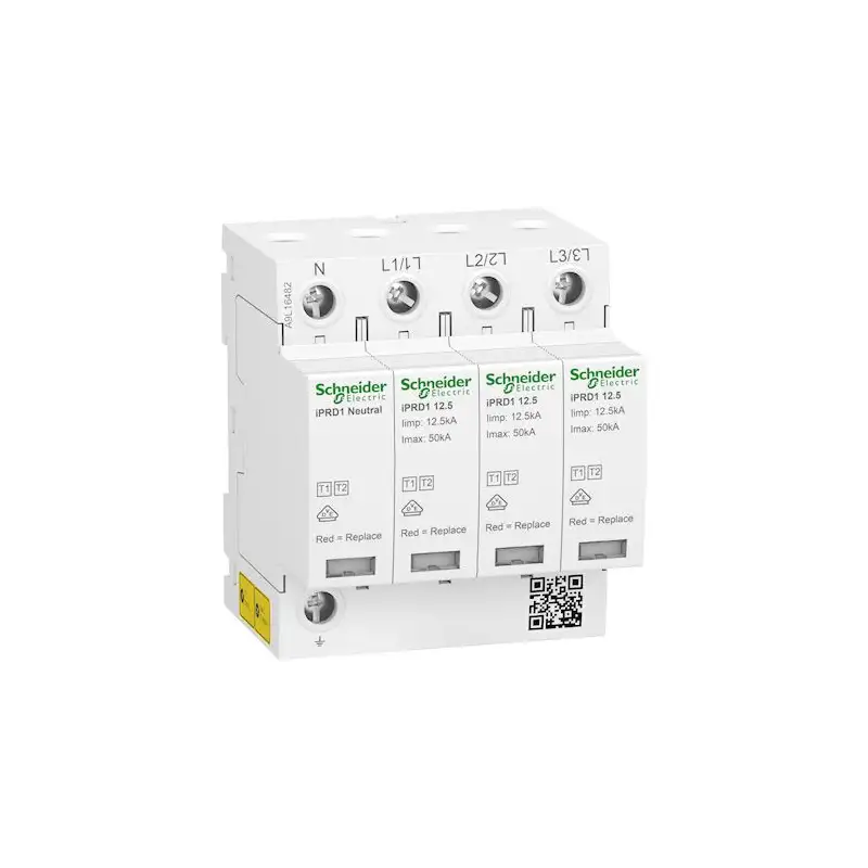 Acti9 - parafoudre iPRD1 12,5r - 3P+N - débrochable T1 - 350V - report signal - TT/TN