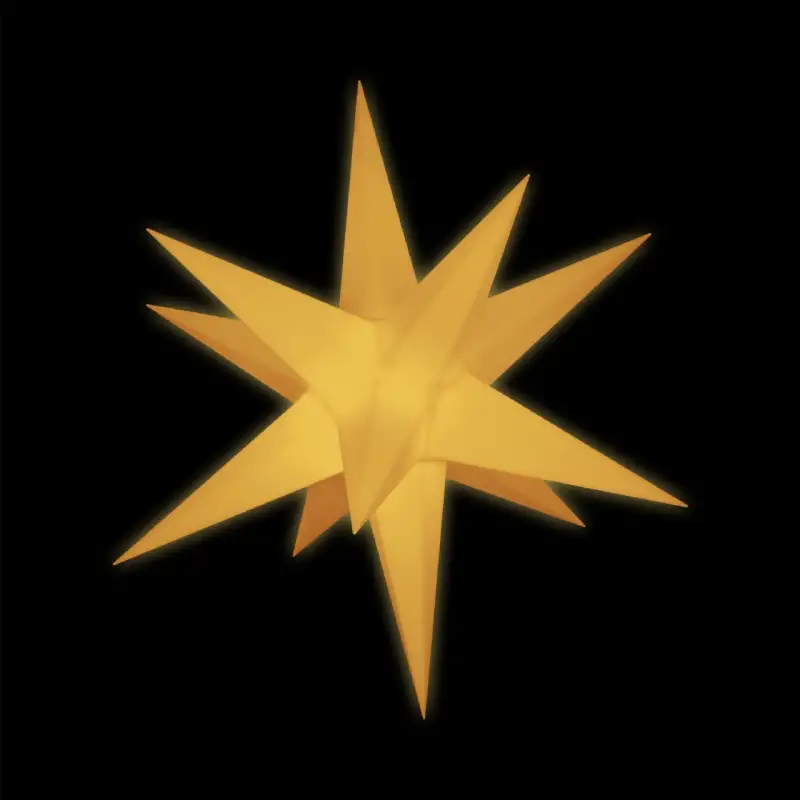 ALENA - Etoile 3D coloris jaune Ø0,50m LED blanc chaud 230V