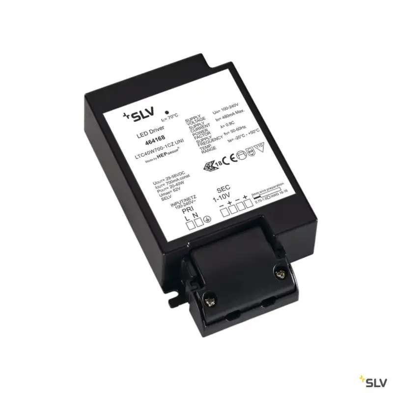 Alimentation LED intérieur noir 40W 700mA serre-câble inclus