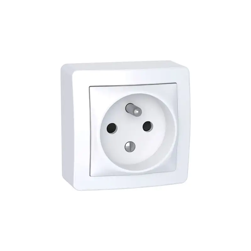 Alréa - prise de courant - 2P+T - complet - blanc polaire