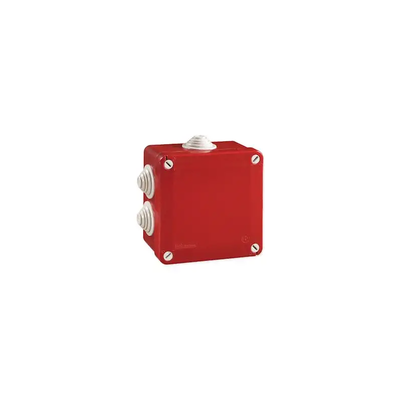 Boîte de dérivation étanche Pico 100x100 profondeur. 50 rouge à tétines IP55 960°C