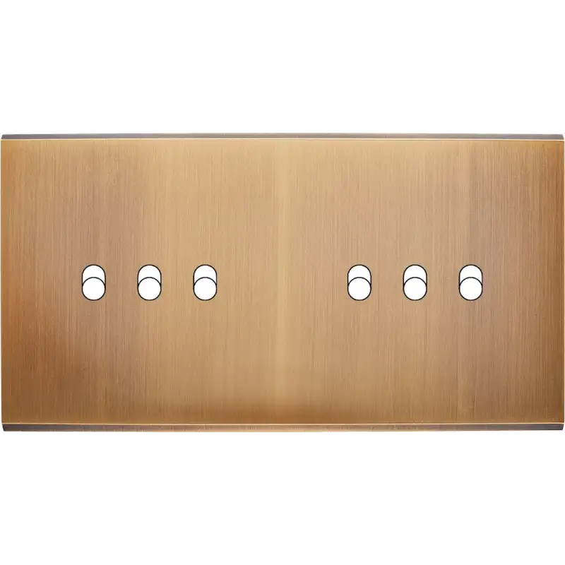 Façade Confidence laiton Vieux bronze double horizontale 6 basculeurs