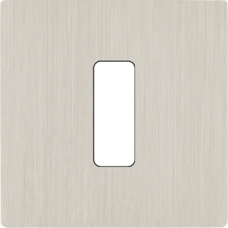 Façade 'M' nickel brossé simple 1 bouton magnétique