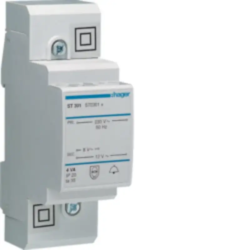 Transformateur de sonnerie 4VA 230Vac - 8 - 12Vac 2 modules