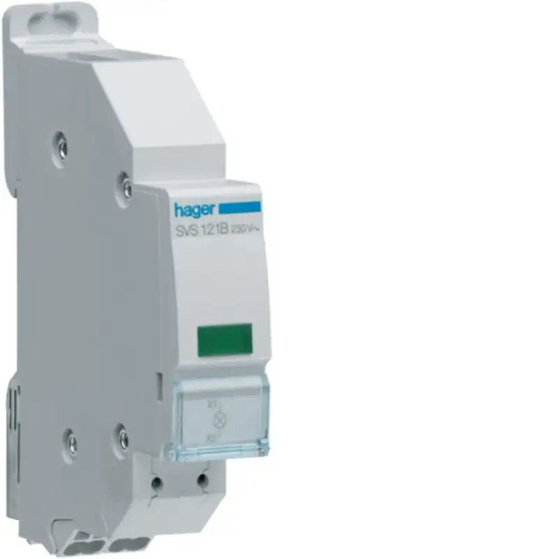 Voyant LED 230Vac vert Quickconnect passage de barre 1 module