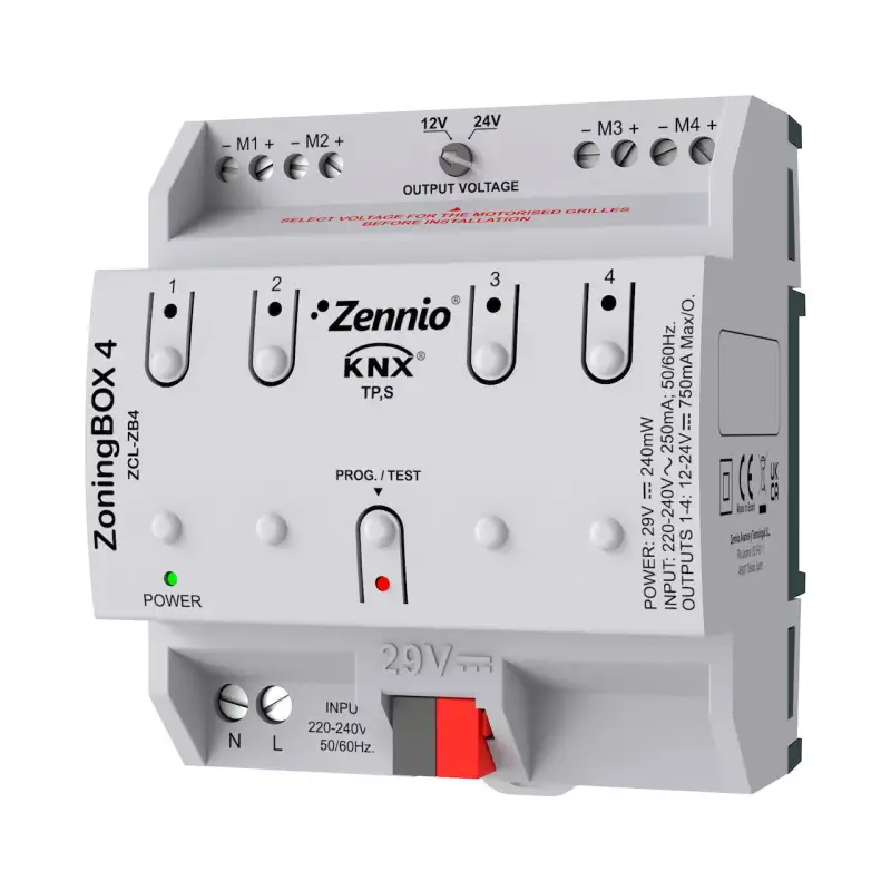 ZoningBOX 4. Actionneur de climatisation avec zonification par conduits de jusqu